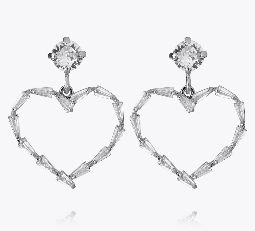 Baguette Heart Earring / Crystal