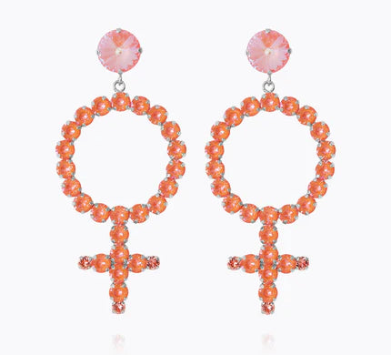 Alexandra Statement Earrings / Orange Glow Delite
