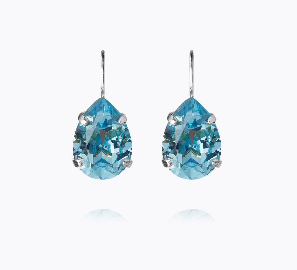 Mini Drop Clasp Earrings / Aquamarine