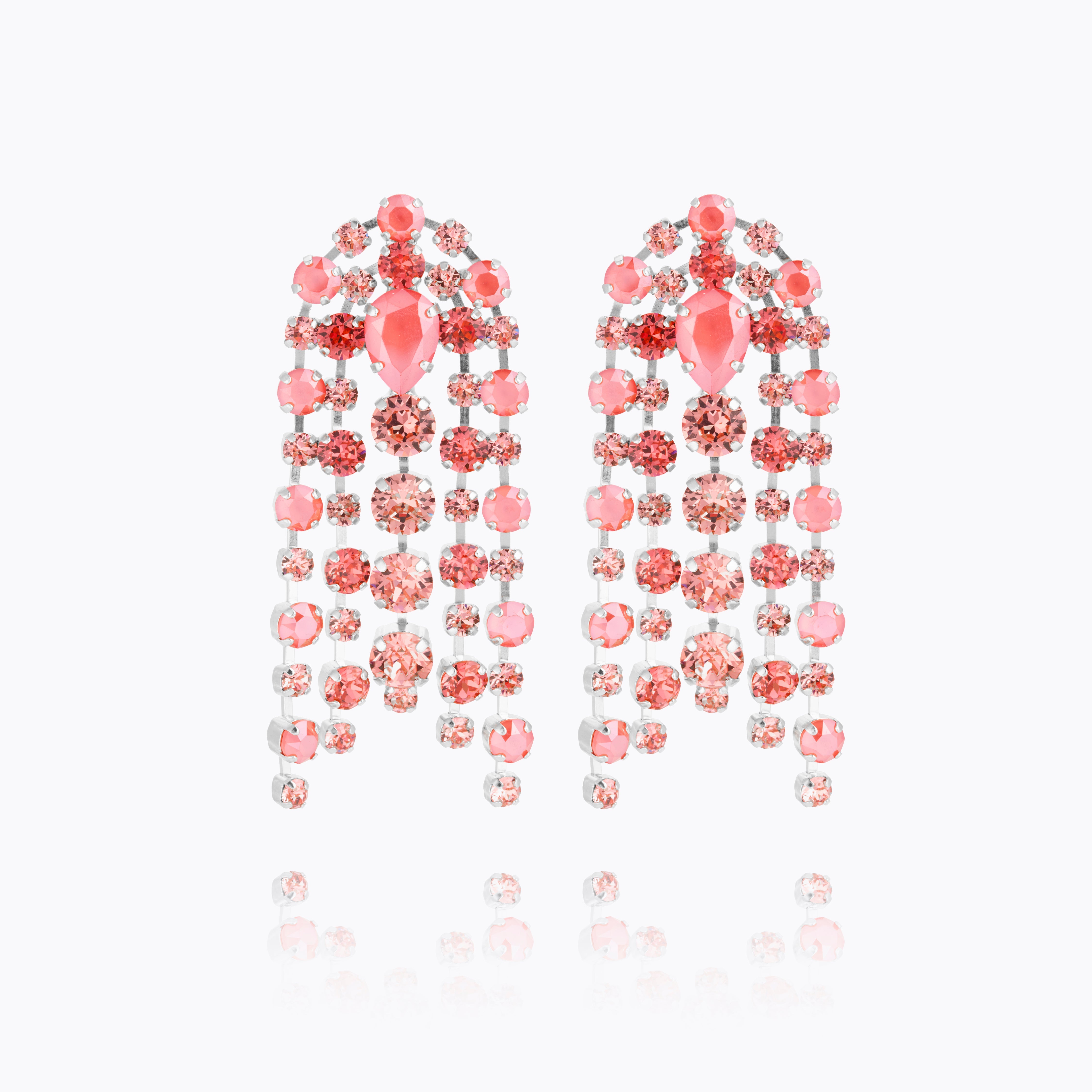 Caroline Svedbom - Cirelle Earrings Light Coral Combo Rhodium