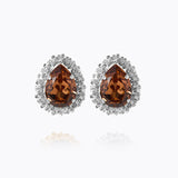 Caroline Svedbom - Classic Gemma Earrings Rec Light Smoked Topaz Rhodium