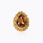 Caroline Svedbom - Classic Gemma Ring Rec Light Smoked Topaz Gold