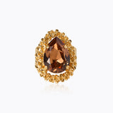 Caroline Svedbom - Classic Gemma Ring Rec Light Smoked Topaz Gold
