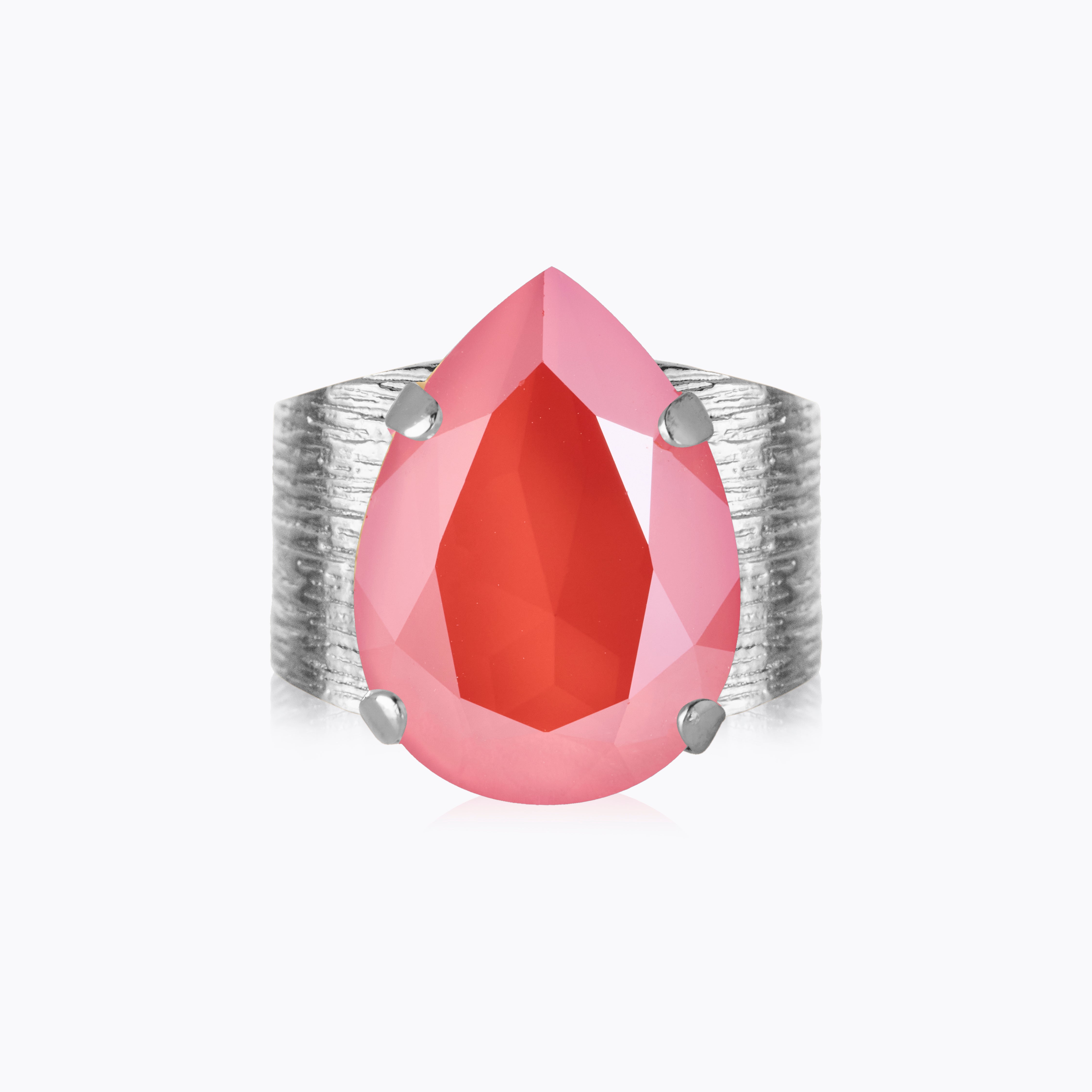 Caroline Svedbom - Classic Drop Ring Light Coral Rhodium