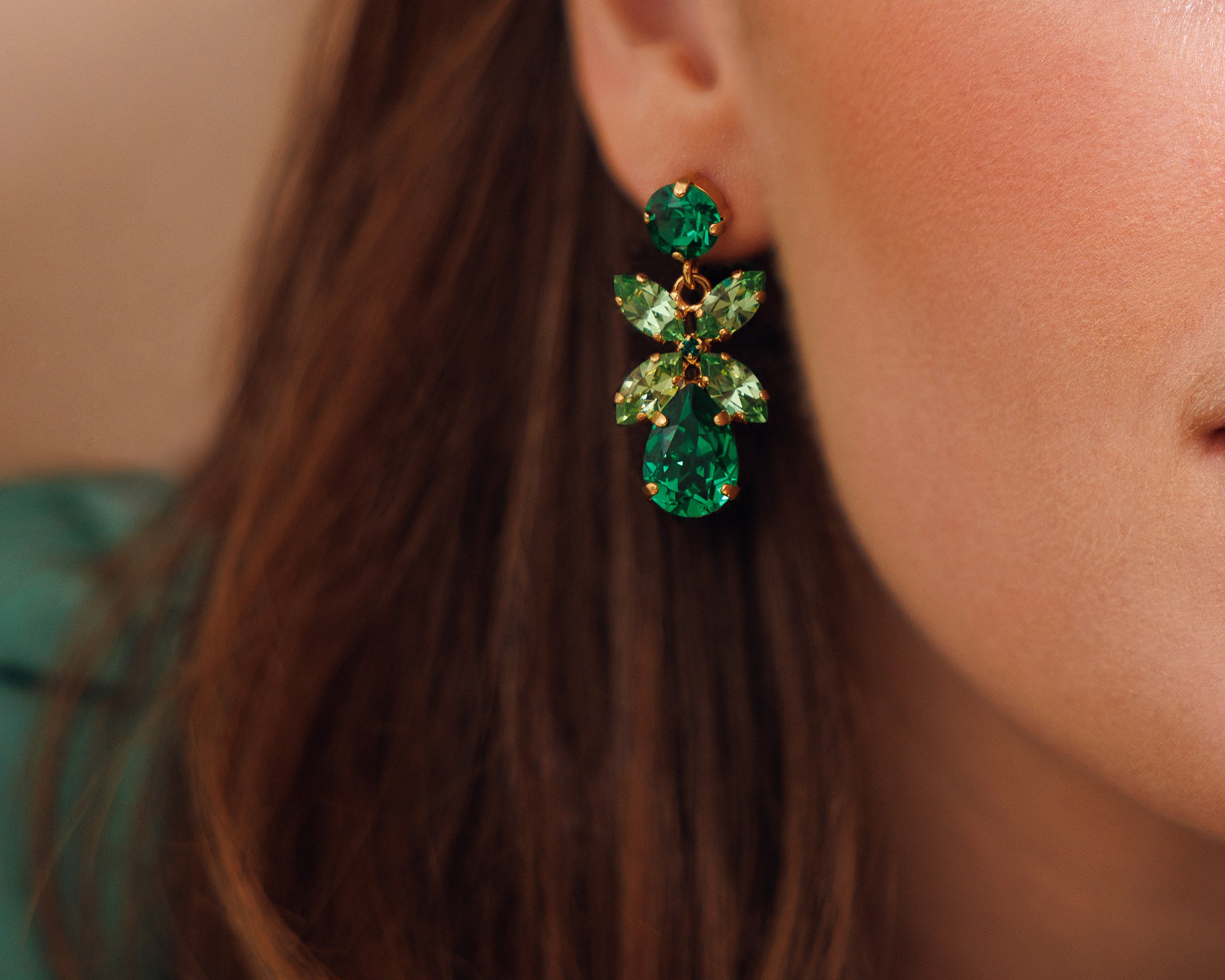 Caroline Svedbom Mini Drop Stud Crystal Clip On Earring Crystal/gold main image 0