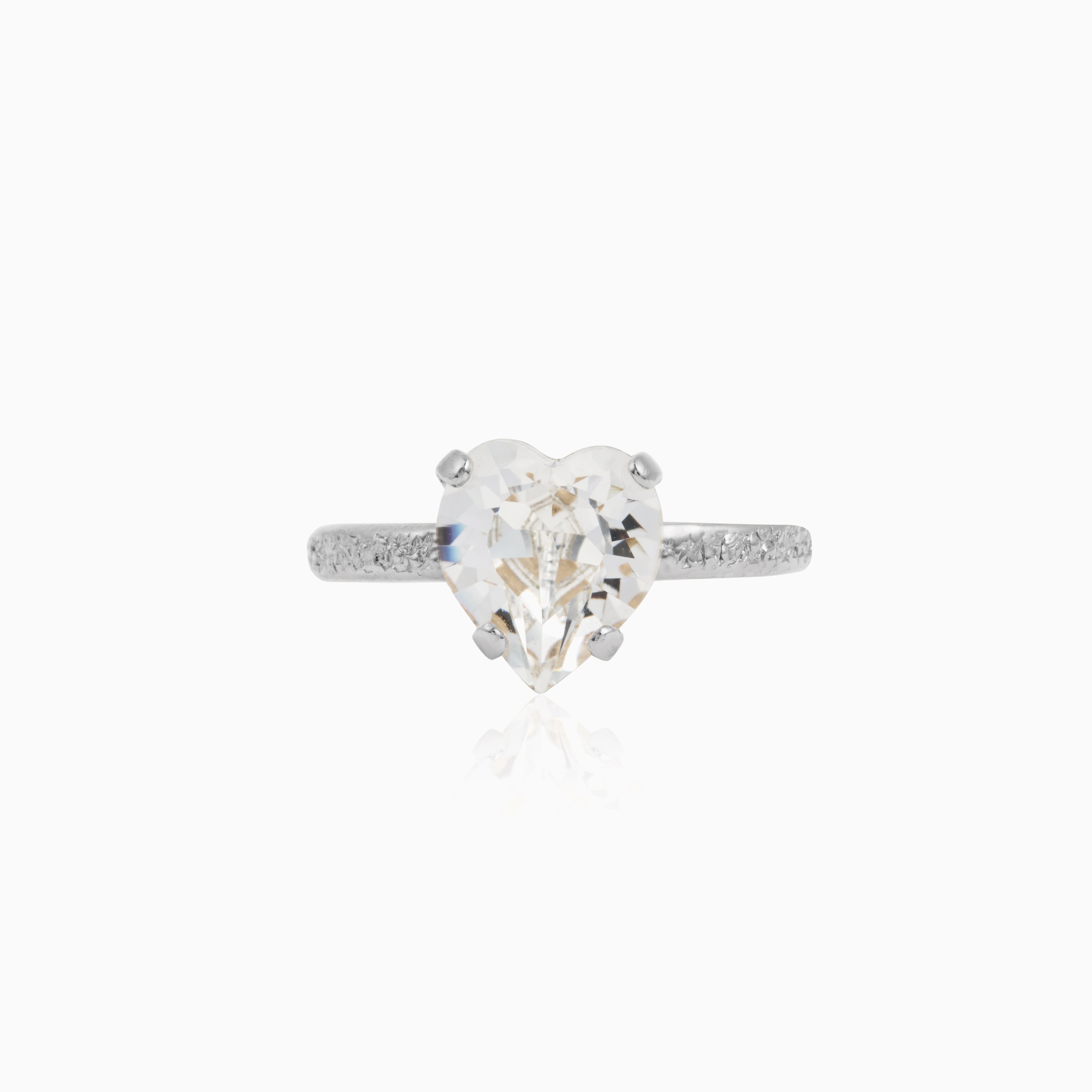 Caroline Svedbom - Heart Ring Crystal Rhodium