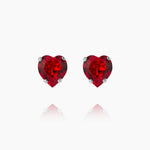 Caroline Svedbom - Heart Earrings Light Siam Rhodium