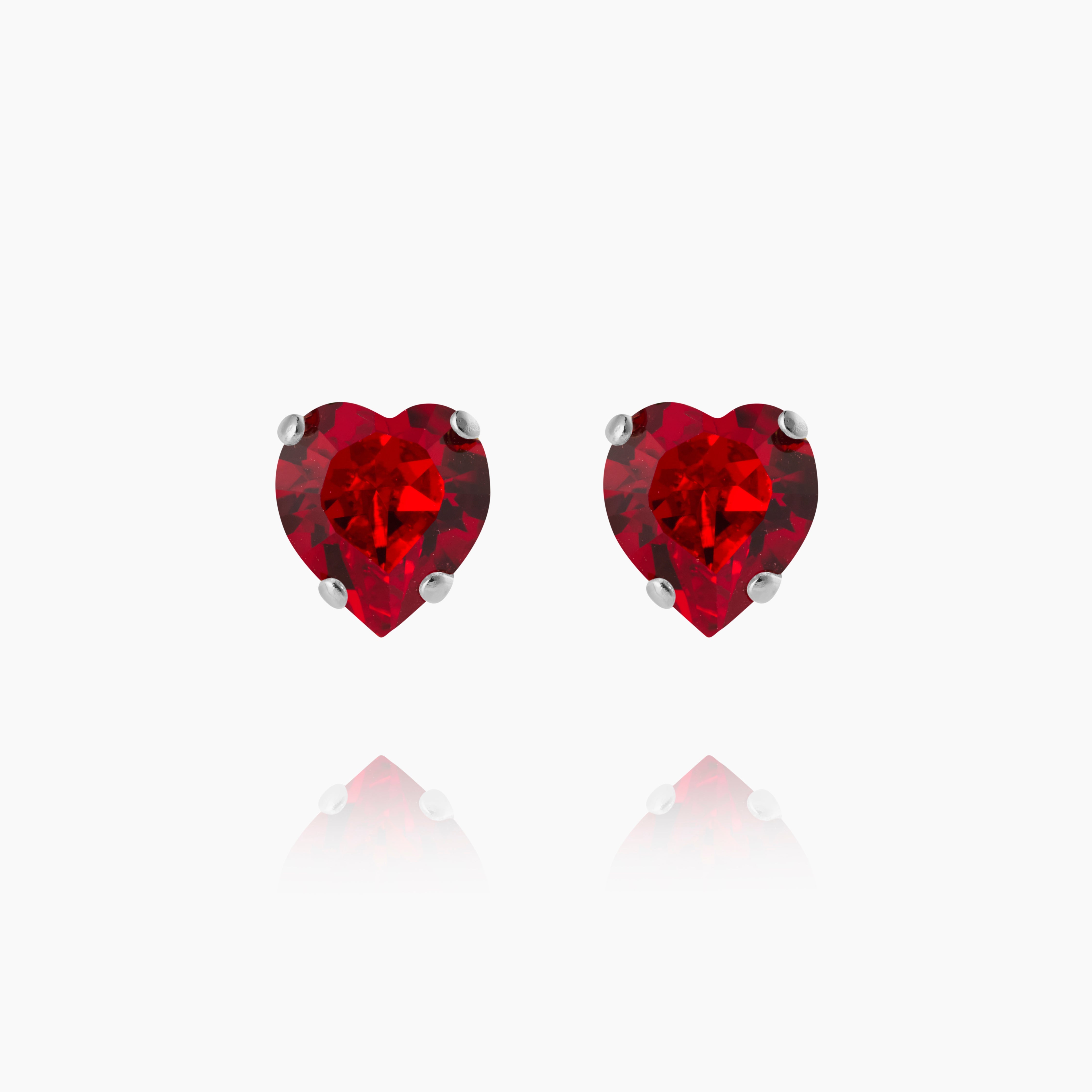 Caroline Svedbom - Heart Earrings Light Siam Rhodium