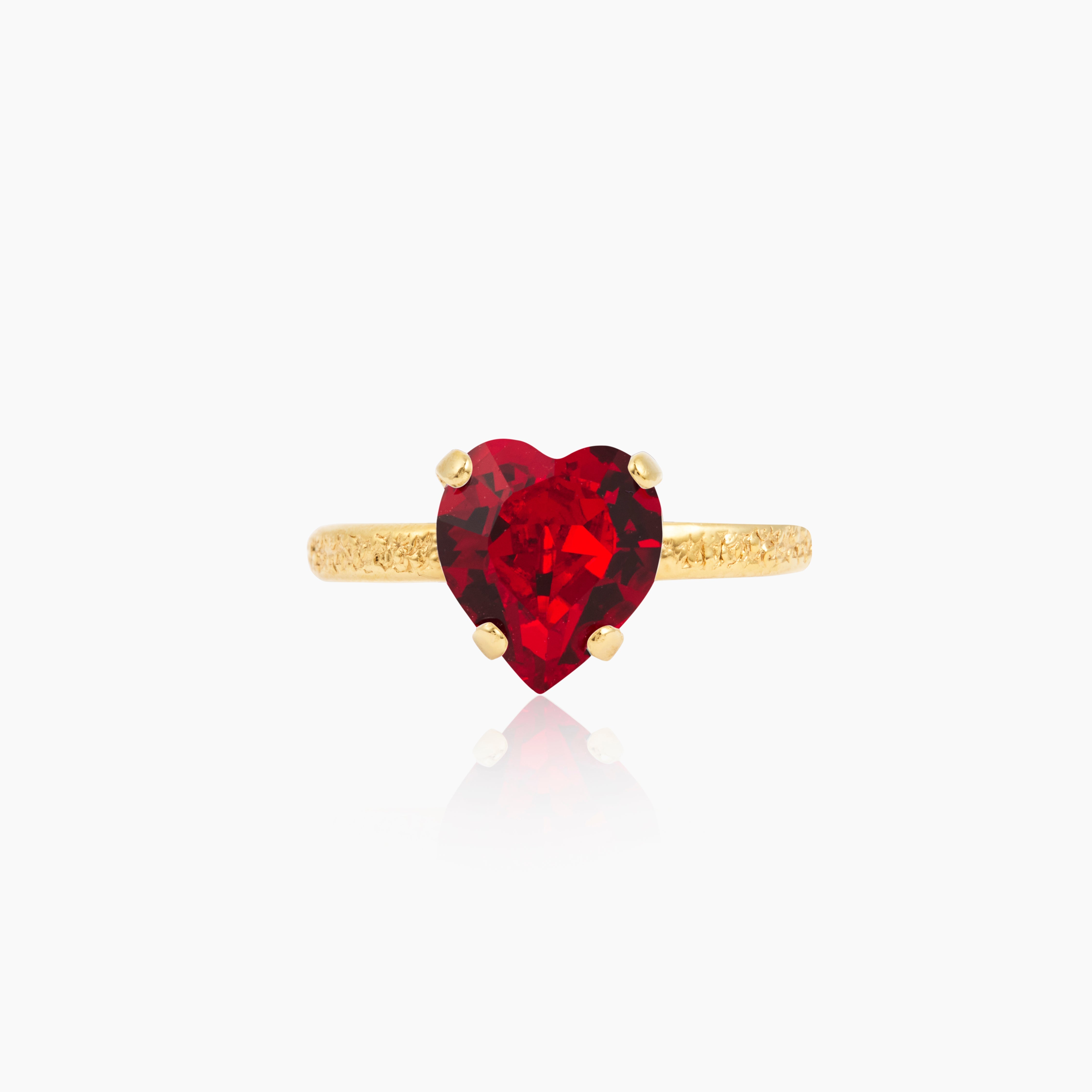 Caroline Svedbom - Heart Ring Light Siam Gold