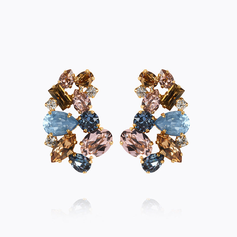 Caroline Svedbom - Isolina Earrings Smoked Blue Combo Gold