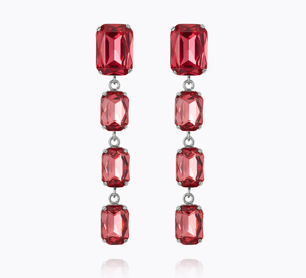 Lydia Long Earrings / Mulberry Red