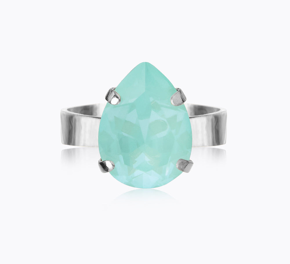 Caroline Svedbom - Mini Drop Ring Soft Mint Rhodium