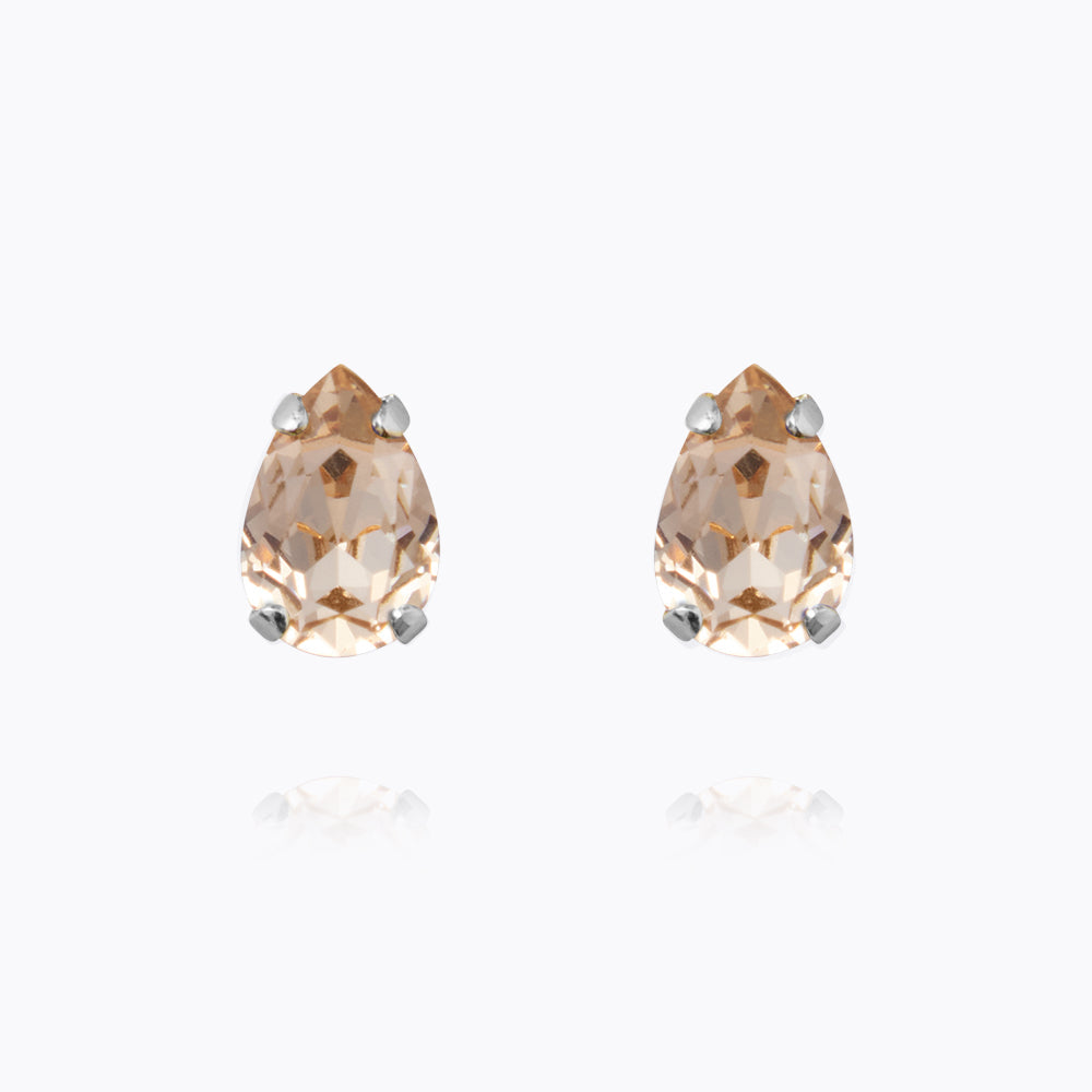 Caroline Svedbom - Petite Drop Stud Earrings Light Silk Rhodium