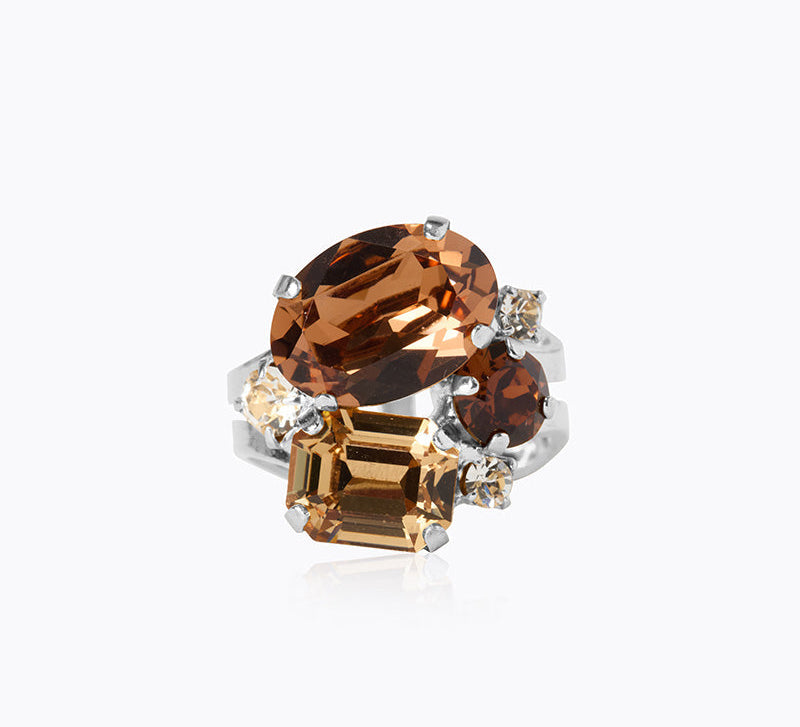 Caroline Svedbom - Mini Carolina Ring Rec Topaz Combo Rhodium