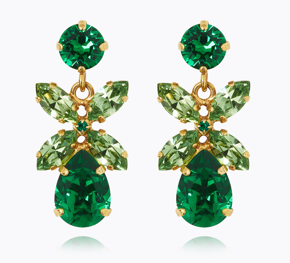 Caroline Svedbom - Mini Dione Earrings Majestic Green Combo Gold