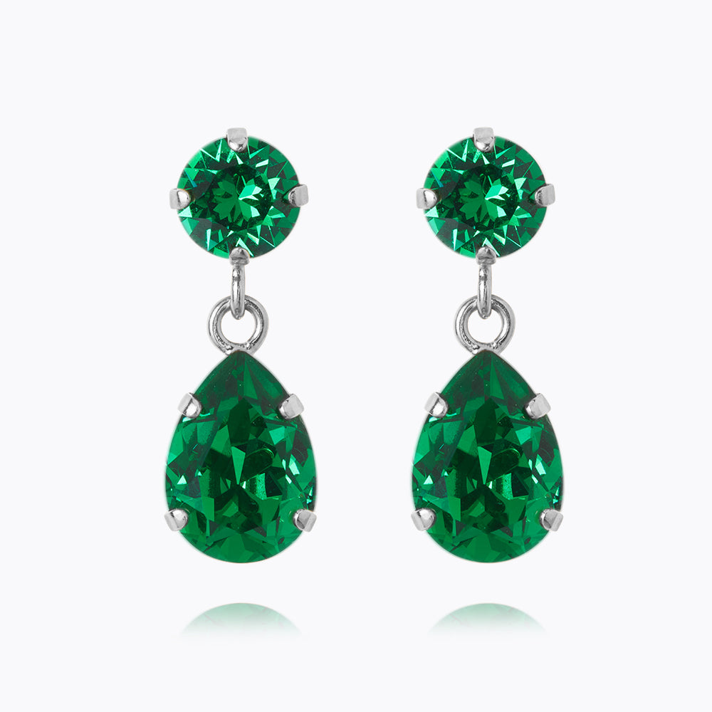 Caroline Svedbom - Mini Drop Earrings Majestic Green Rhodium