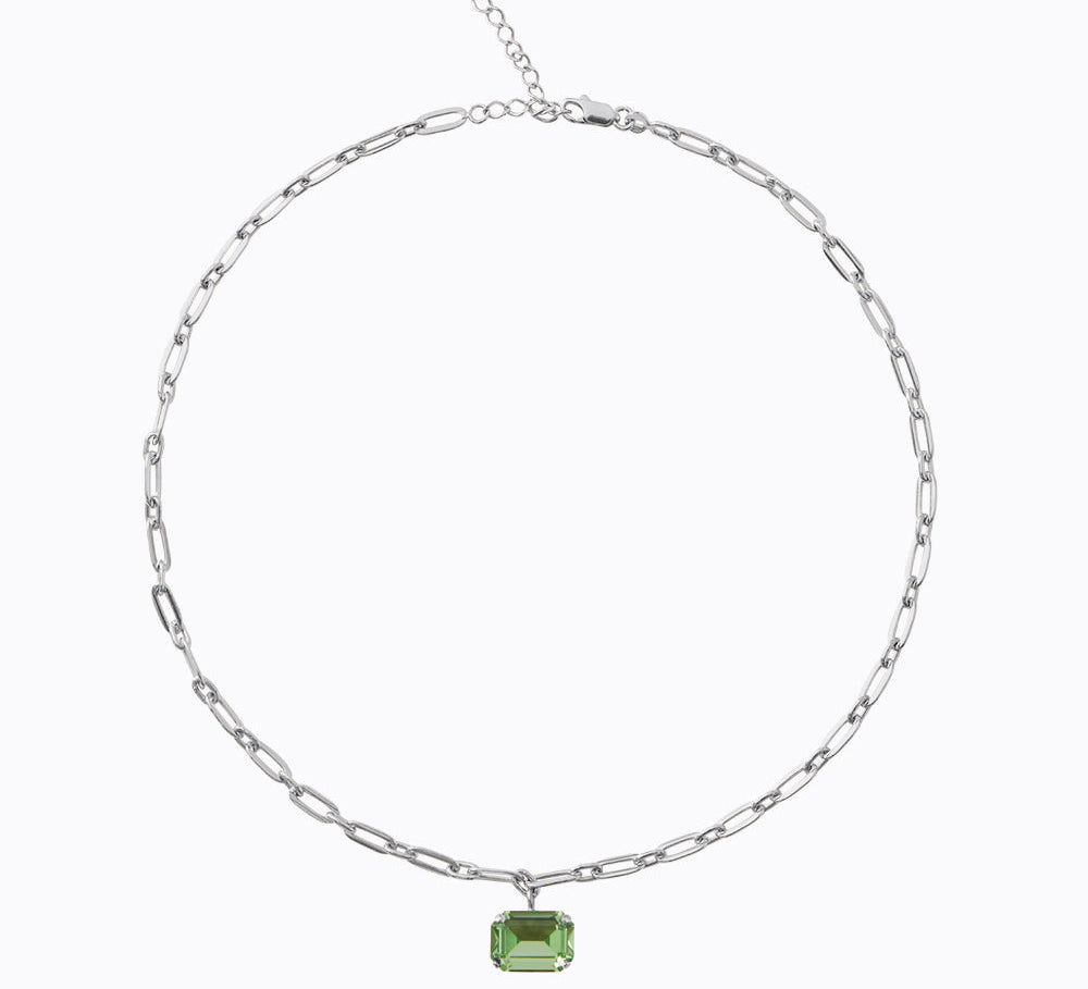 Caroline Svedbom - Mini Lydia Necklace Peridot Rhodium