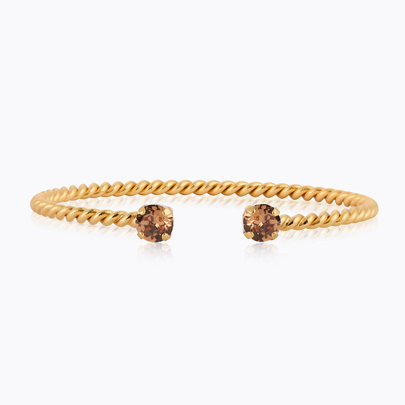 Caroline Svedbom - Mini Twisted Bracelet Rec Light Smoked Topaz Gold