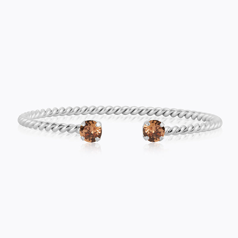 Caroline Svedbom - Mini Twisted Bracelet Rec Light Smoked Topaz Rhodium