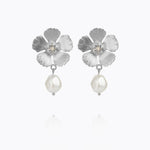 Caroline Svedbom - Mini Anemone Pearl Earrings Crystal Rhodium