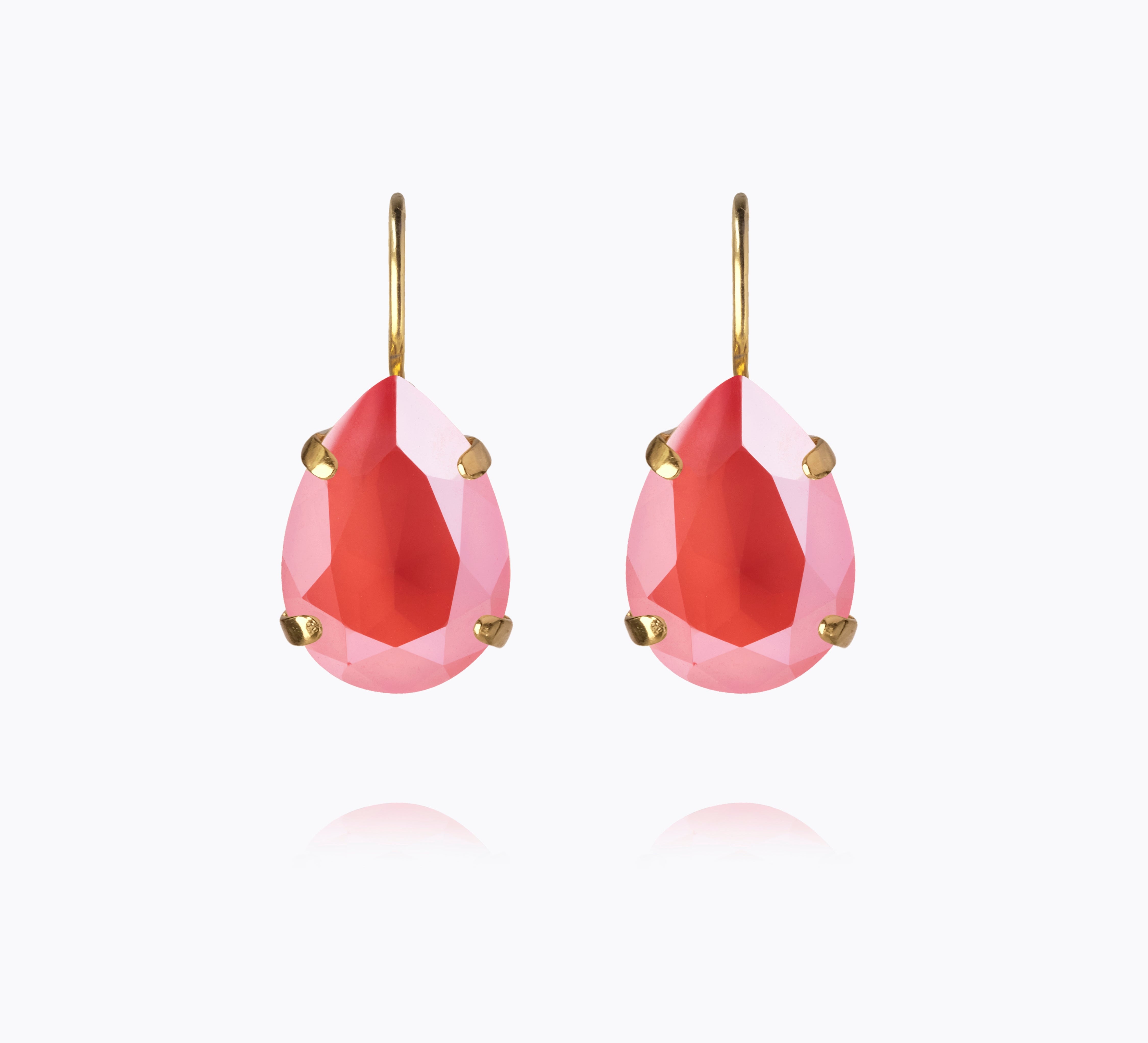 Caroline Svedbom - Mini Drop Clasp Earrings Light Coral Gold
