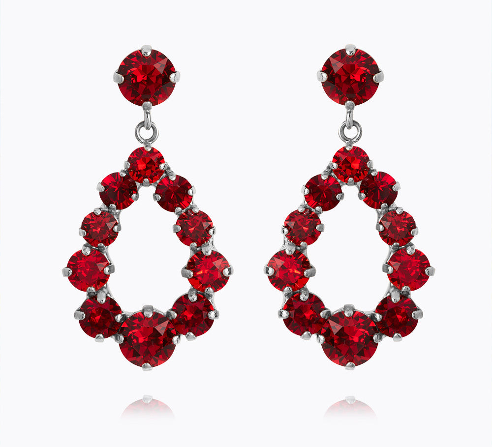 Mini Delia Earrings / Red Combo