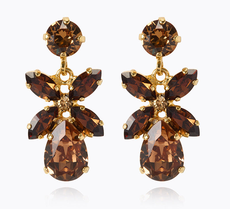 Caroline Svedbom - Mini Dione Earrings Rec Topaz Combo Gold