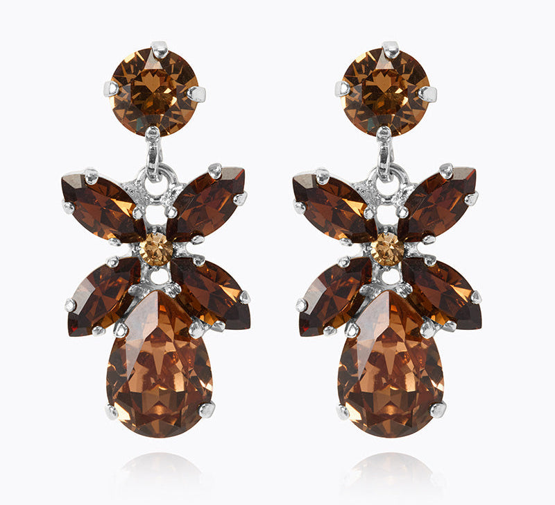 Caroline Svedbom - Mini Dione Earrings Rec Topaz Combo Rhodium