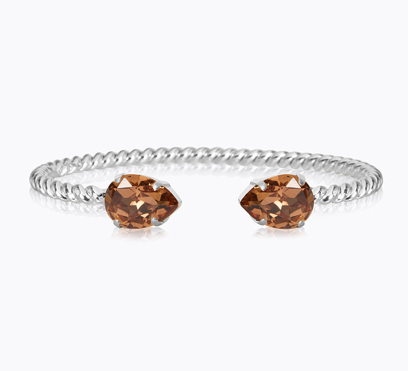 Caroline Svedbom - Mini Drop Bracelet Rec Light Smoked Topaz Rhodium