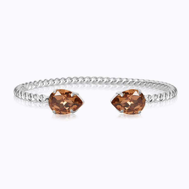 Caroline Svedbom - Mini Drop Bracelet Rec Light Smoked Topaz Rhodium