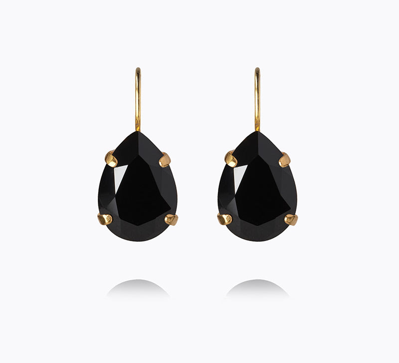 Caroline Svedbom - Mini Drop Clasp Earrings Jet Gold