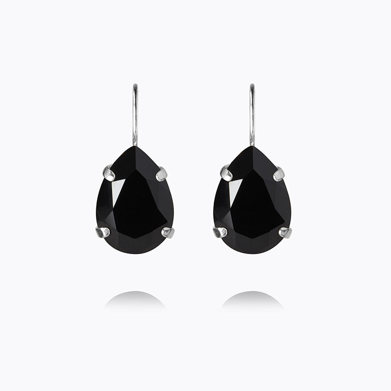 Caroline Svedbom - Mini Drop Clasp Earrings Jet Rhodium