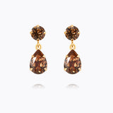 Caroline Svedbom - Mini Drop Earrings Rec Light Smoked Topaz Gold