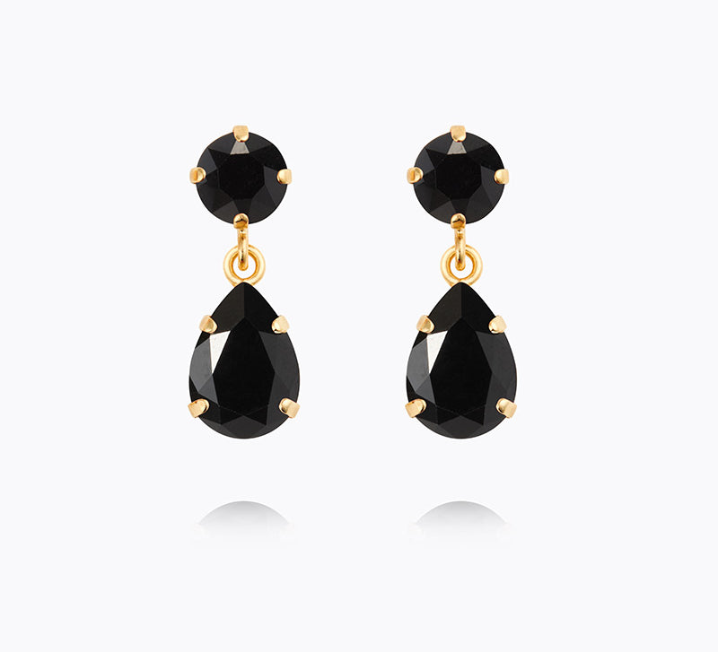 Caroline Svedbom - Mini Drop Earrings Jet Gold