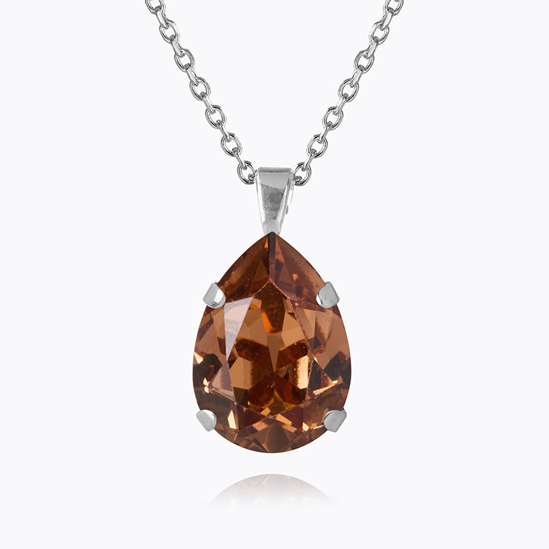 Caroline Svedbom - Mini Drop Necklace Rec Light Smoked Topaz Rhodium
