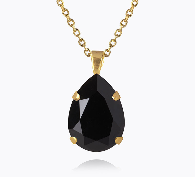Caroline Svedbom - Mini Drop Necklace Jet Gold