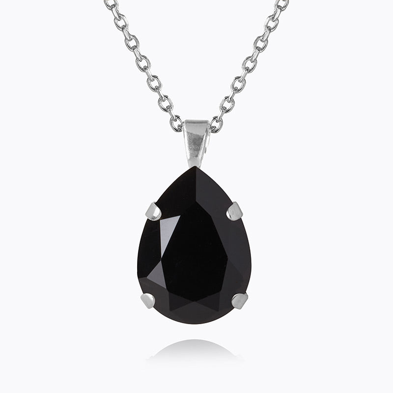 Caroline Svedbom - Mini Drop Necklace Jet Rhodium