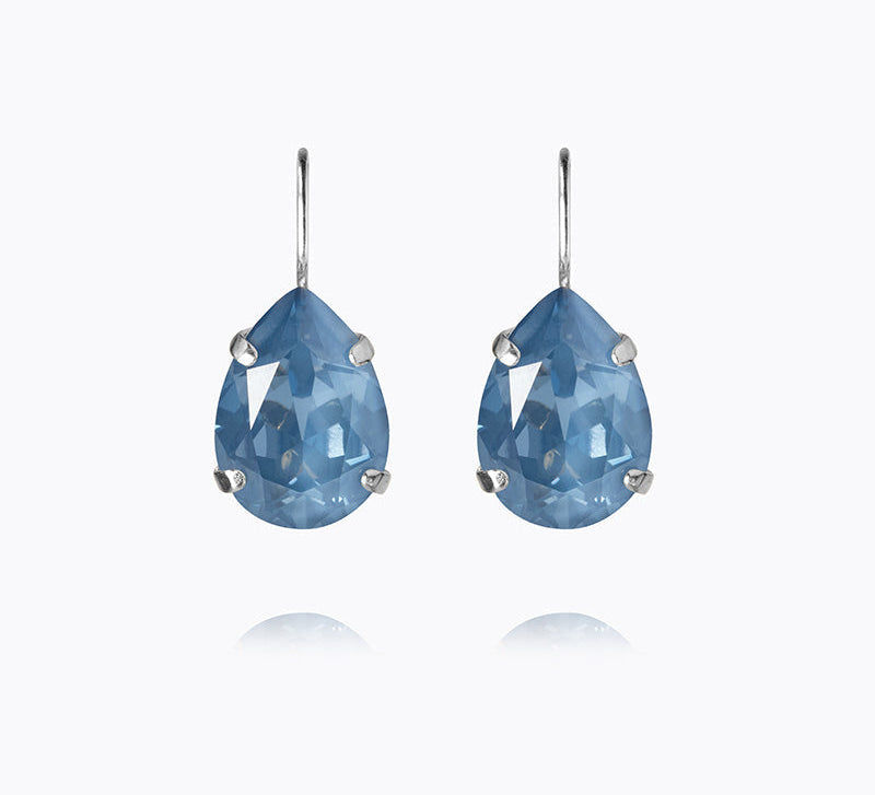 Caroline Svedbom - Mini Drop Clasp Earrings Denim Ignite Rhodium