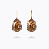 Caroline Svedbom - Mini Drop Clasp Earrings Rec Light Smoked Topaz Gold