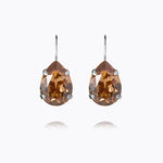 Caroline Svedbom - Mini Drop Clasp Earrings Rec Light Smoked Topaz Rhodium