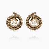Caroline Svedbom - Mini Zia Earrings Jet Combo Gold