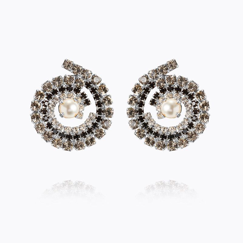 Caroline Svedbom - Mini Zia Earrings Jet Combo Rhodium