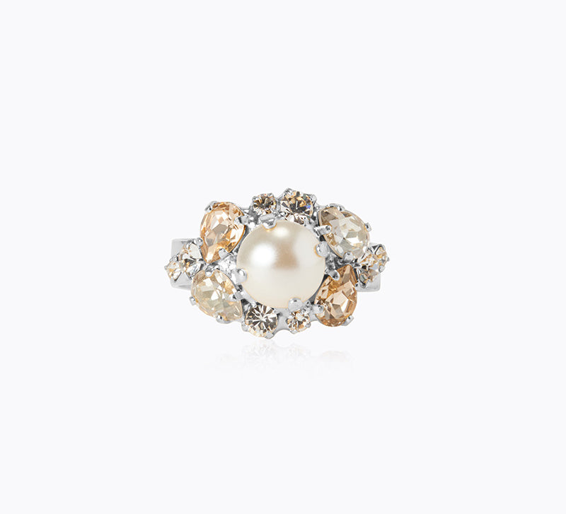 Molly Ring / Pearl + Crystal