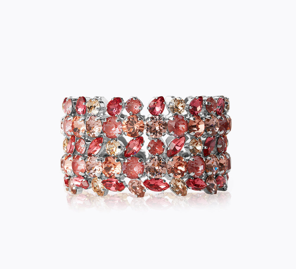 Multi Cuff Bracelet / Mulberry Red Combo