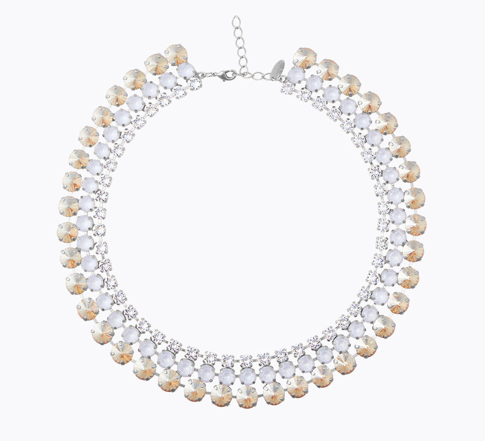 Caroline Svedbom - Elora Necklace Electric White Combo Rhodium