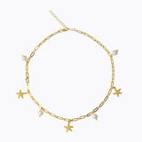 Caroline Svedbom - Sea Star Chain Necklace Pearl Gold