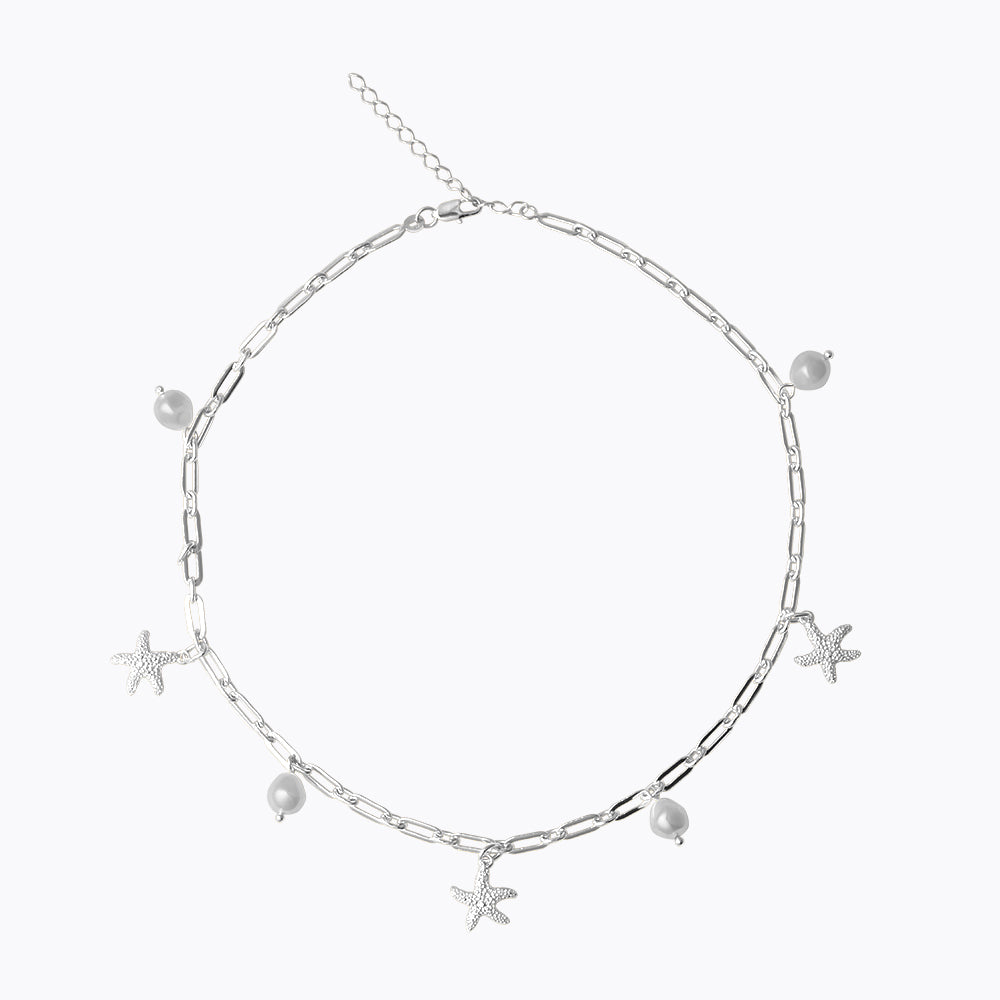 Caroline Svedbom - Sea Star Chain Necklace Pearl Rhodium