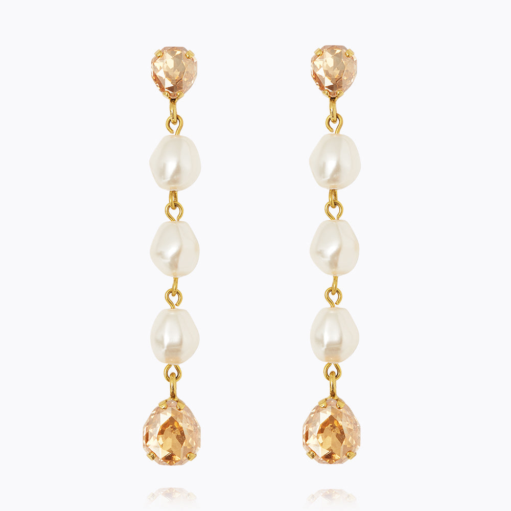 Caroline Svedbom - Paloma Earrings Pearl Golden Shadow Gold