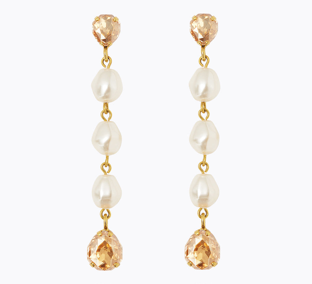 Caroline Svedbom - Paloma Earrings Pearl Golden Shadow Gold