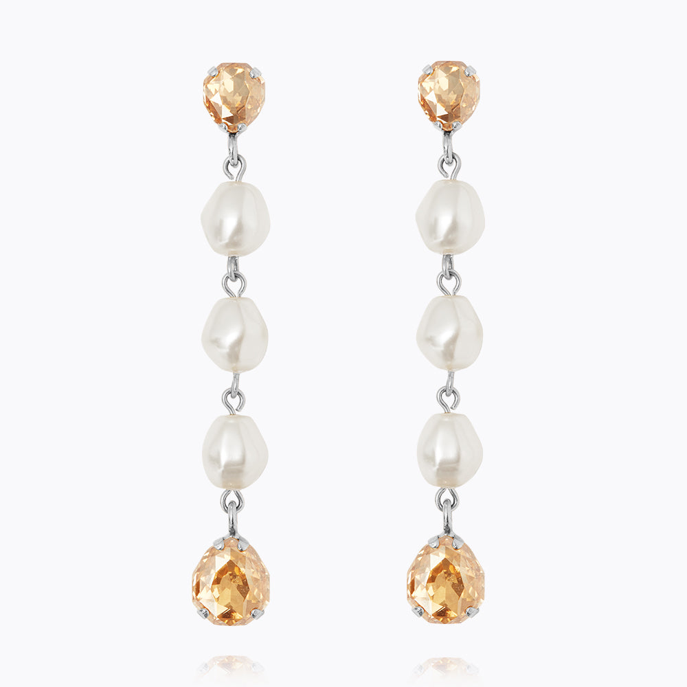 Caroline Svedbom - Paloma Earrings Pearl Golden Shadow Rhodium